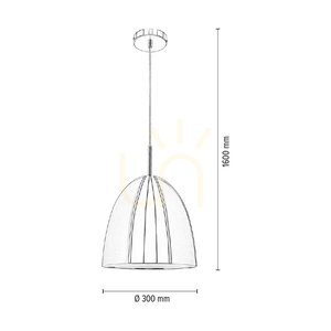 Závesné svietidlo Mads, 1xE27, Max. 60 W, chrómovaný kov / priehľadný PVC kábel, Ø 30 cm small 4