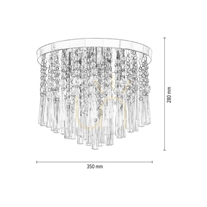 Stropné svietidlo Luxoria, obsahuje 4 pätice G9, max.. 3 W, chrómový kov/priehľadné kryštály, Ø 35 cm small 4