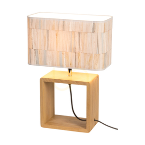 Stolná lampa Malo, 1xE27, Max. 25 W, olejovaný dub/antracit, opletený kábel/viacfarebný, tienidlo z tapety, 30 cm small 1