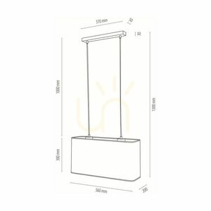 Závesné svietidlo Malo 2xE27 Max. 40 W, olejovaný dub / priehľadný PVC kábel / viacfarebný tienidlo z tapety, 56 cm small 3