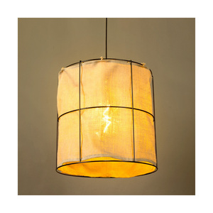 Závesné svietidlo Marinero, 1xE27, Max. 15 W LED, čierny kov / čierny opletený kábel / čierny kovový tienidlo s béžovým ľanom, Ø 40 cm small 6