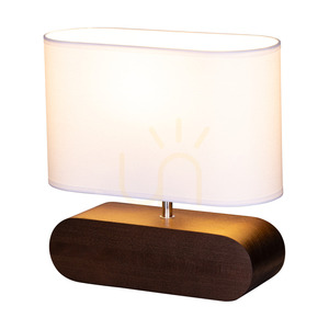 Stolná lampa Marinna, 1xE27, Max. 25 W, bukové a orechové drevo / priehľadný PVC kábel / biele tienidlo, 30 cm small 1
