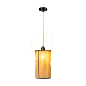 Závesné svietidlo Marinero, 1xE27, Max. 15 W LED, čierny kov / čierny opletený kábel / čierny kovový tienidlo s béžovým ľanom, Ø 20 cm small 1
