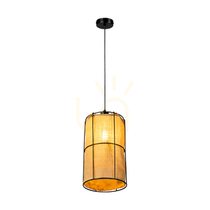 Závesné svietidlo Marinero, 1xE27, Max. 15 W LED, čierny kov / čierny opletený kábel / čierny kovový tienidlo s béžovým ľanom, Ø 20 cm small 3