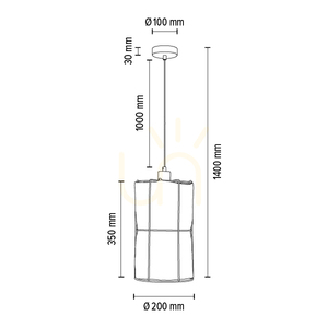 Závesné svietidlo Marinero, 1xE27, Max. 15 W LED, čierny kov / čierny opletený kábel / čierny kovový tienidlo s béžovým ľanom, Ø 20 cm small 5