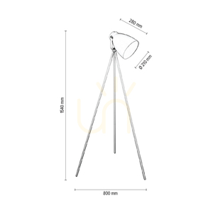 Stojaca lampa Marla, 1xE27, Max. 60 W, biely kov / biely PVC kábel, Ø 80 cm small 2