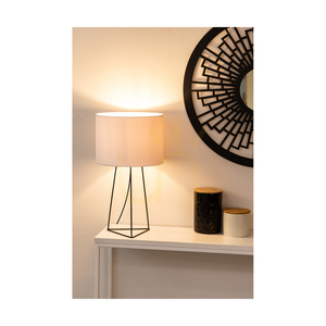 Stolná lampa Marlene, 1xE27, Max. 25 W, čierny kov / čierny PVC kábel / biele tienidlo, Ø 30 cm small 2
