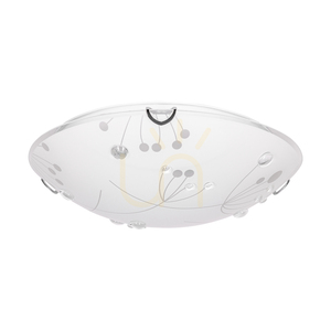 Stropné svietidlo Maryland, 1xLED, 2700 K, 30 W, chrómový kov/biely sklenený tienidlo, Ø 50 cm small 0