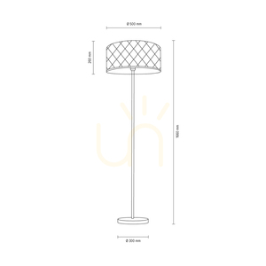 Stojaca lampa Maxima, 1xE27, Max. 60 W, chrómovaný kov / priehľadný PVC kábel / čierne tienidlo, Ø 50 cm small 4