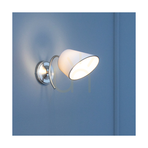 Nástenná svietidlo Mette Wall, 1xE27, Max. 40 W, chrómový kov/biela, tienidlo 30 cm small 1