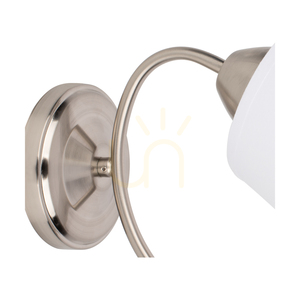 Nástenná lampa Mette Wall 1xE27 Max. 40 W, saténovo-kovový/biely tienidlo, 30 cm small 2