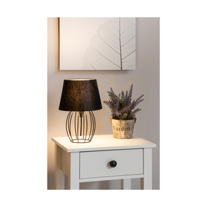Stolná lampa Merano, 1xE27, Max. 25 W, čierny kov / čierny PVC kábel / čierny tienidlo, Ø 20 cm small 2