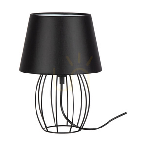 Stolná lampa Merano, 1xE27, Max. 25 W, čierny kov / čierny PVC kábel / čierny tienidlo, Ø 20 cm small 0