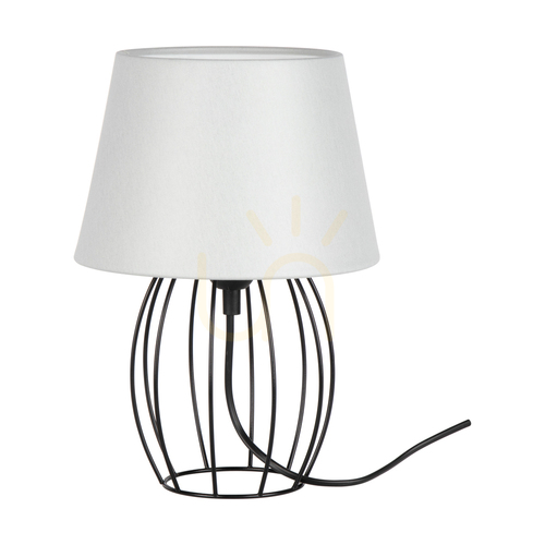 Skontrolujte Stolná lampa Merano, 1xE27, Max. 25 W, čierny kov / čierny PVC kábel / sivý tienidlo, Ø 20 cm