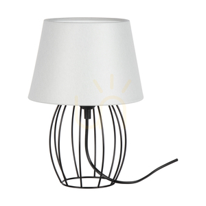 Stolná lampa Merano, 1xE27, Max. 25 W, čierny kov / čierny PVC kábel / sivý tienidlo, Ø 20 cm small 0