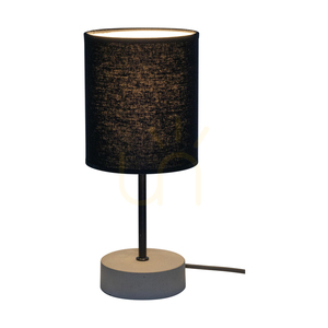 Stolná lampa Mila, 1xE27, Max. 25 W, sivý betón/čierny kov/čierny PVC kábel/čierne tienidlo Ø 13 cm small 1