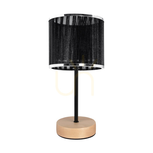Skontrolujte Stolná lampa Mila, 1xE27, Max. 25 W, breza/čierny kov/čierny PVC kábel/čierno-chrómový tienidlo, Ø 14 cm
