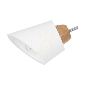 Stropné svietidlo Mette Wood, 3xE27, Max. 40 W, olejovaný dub / chrómový kov / biely tienidlo, Ø 70 cm small 2