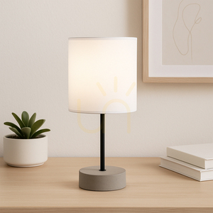 Stolná lampa Mila, 1xE27, Max. 25 W, sivý betón/čierny kov/čierny PVC kábel/biely tienidlo, Ø 13 cm small 2