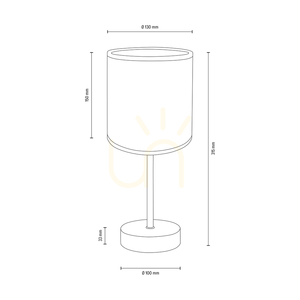 Stolná lampa Mila, 1xE27, Max. 25 W, sivý betón/čierny kov/čierny PVC kábel/biely tienidlo, Ø 13 cm small 3