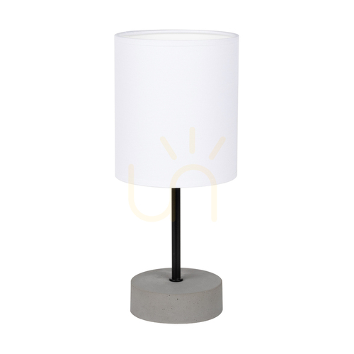 Skontrolujte Stolná lampa Mila, 1xE27, Max. 25 W, sivý betón/čierny kov/čierny PVC kábel/biely tienidlo, Ø 13 cm