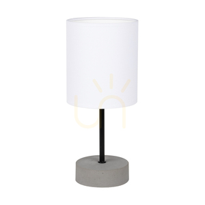 Stolná lampa Mila, 1xE27, Max. 25 W, sivý betón/čierny kov/čierny PVC kábel/biely tienidlo, Ø 13 cm small 0
