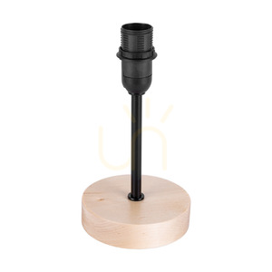 Stolná lampa Mila Wood, 1xE14, Max. 25 W, breza/čierny kov/čierny PVC kábel/strieborný tienidlo, Ø 14 cm small 1