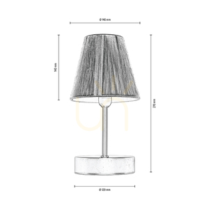 Stolná lampa Mila Wood, 1xE14, Max. 25 W, breza/čierny kov/čierny PVC kábel/strieborný tienidlo, Ø 14 cm small 5