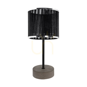 Stolná lampa Mila, 1xE14 Max. 25 W, sivý betón / čierny kov / čierny PVC kábel / čierny a chrómový tienidlo, Ø 14 cm small 0