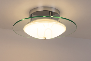 Stropné svietidlo Minnesota, 1xLED, 3000 K, 22 W, chrómovaný kov/biele priehľadné sklo, Ø 45 cm small 3