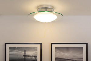 Stropné svietidlo Minnesota, 1xLED, 3000 K, 22 W, chrómovaný kov/biele priehľadné sklo, Ø 45 cm small 4