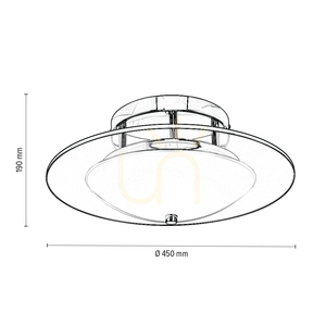 Stropné svietidlo Minnesota, 1xLED, 3000 K, 22 W, chrómovaný kov/biele priehľadné sklo, Ø 45 cm small 5