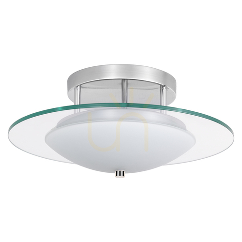 Skontrolujte Stropné svietidlo Minnesota, 1xLED, 3000 K, 22 W, chrómovaný kov/biele priehľadné sklo, Ø 45 cm