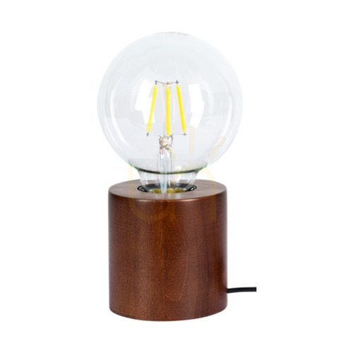 Skontrolujte Stolná lampa Minnie, 1xE27, Max. 25 W, bukové a orechové drevo / čierny PVC kábel, Ø 8 cm