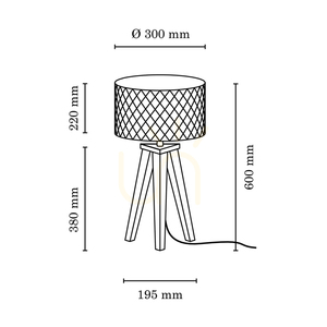Stolná lampa Mirabella, 1xE27, Max. 60 W, olejovaný dub/antracit, opletený kábel, perlový tienidlo, Ø 30 cm small 4