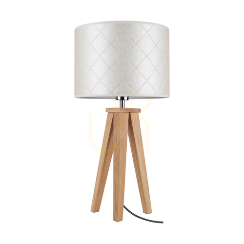 Skontrolujte Stolná lampa Mirabella, 1xE27, Max. 60 W, olejovaný dub/antracit, opletený kábel, perlový tienidlo, Ø 30 cm
