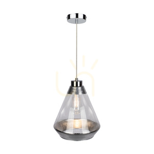 Závesné svietidlo Mistral, 1xE27, Max. 60 W, chrómovaný kov / priehľadný PVC kábel / strieborný priehľadný sklenený tienidlo, Ø 25 cm small 1