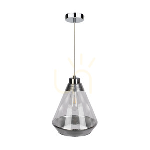 Závesné svietidlo Mistral, 1xE27, Max. 60 W, chrómovaný kov / priehľadný PVC kábel / strieborný priehľadný sklenený tienidlo, Ø 25 cm small 0