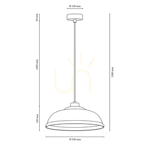 Závesné svietidlo Molde, 1xE27, Max. 60 W, olejovaný dub / priehľadný PVC kábel / tienidlo z dymového skla, Ø 34 cm small 3