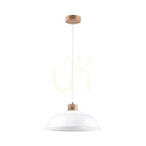 Závesné svietidlo Molde, 1xE27, Max. 60 W, olejovaný dub / priehľadný PVC kábel / biele sklenené tienidlo, Ø 34 cm small 0