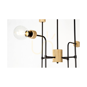 Stropné svietidlo Montix, 8xE27, Max. 40 W, olejovaný dub/čierny kov, Ø 73 cm small 3