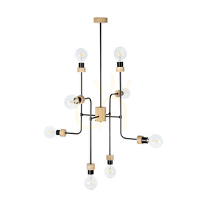 Stropné svietidlo Montix, 8xE27, Max. 40 W, olejovaný dub/čierny kov, Ø 73 cm small 0