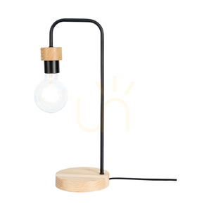 Stolná lampa Muriel, 1xE27, Max. 25 W, olejovaný dub/čierny kov/čierny opletený kábel, 20 cm small 1