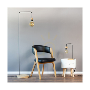 Stolná lampa Muriel, 1xE27, Max. 25 W, olejovaný dub/čierny kov/čierny opletený kábel, 20 cm small 3