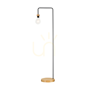 Stojaca lampa Muriel, 1xE27, Max. 60 W, olejovaný dub / čierny kov / čierny opletený kábel, 40 cm small 1