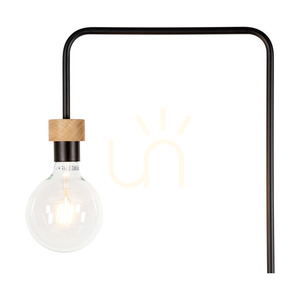 Stojaca lampa Muriel, 1xE27, Max. 60 W, olejovaný dub / čierny kov / čierny opletený kábel, 40 cm small 2