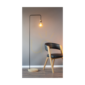Stojaca lampa Muriel, 1xE27, Max. 60 W, olejovaný dub / čierny kov / čierny opletený kábel, 40 cm small 5
