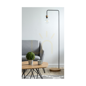 Stojaca lampa Muriel, 1xE27, Max. 60 W, olejovaný dub / čierny kov / čierny opletený kábel, 40 cm small 6