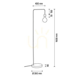 Stojaca lampa Muriel, 1xE27, Max. 60 W, olejovaný dub / čierny kov / čierny opletený kábel, 40 cm small 7