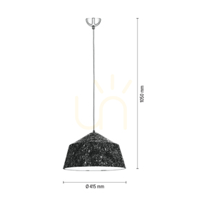 Závesné svietidlo Natura, 1xE27, Max. 60 W, chrómový kov / priehľadný PVC kábel / čierno-bielo-sivý kovový tienidlo, Ø 41,5 cm small 3